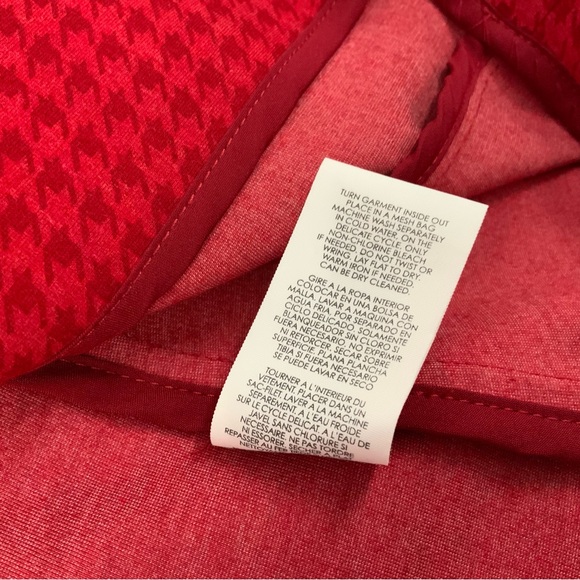 CAbi Celebration Red Houndstooth Ruffle Longline Wrap Jacket Coat 3546 Womens XS - Picture 11 of 16